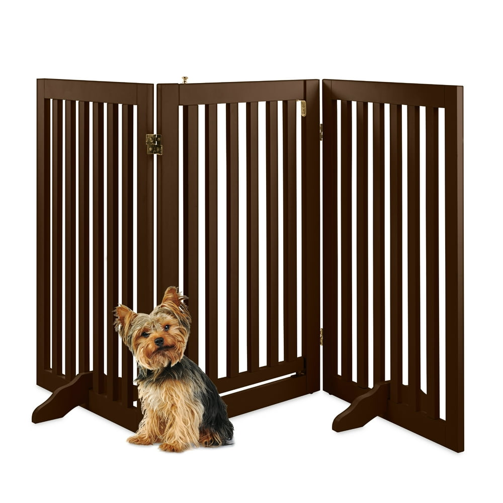 Best Choice Products 31.5in 3Panel Freestanding Wooden Pet Gate w
