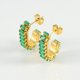 thumbnail image 1 of Nvzi Conjunto versátil en forma de U con pendientes llenos de diamantes y circonitas, pendientes y pendientes con diseño de nicho de acero de titanio (verde), 1 of 4