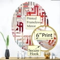 thumbnail image 3 of Designart "Crimson Maple Remembrance" Tree Maple Maze Round Wall Mirror - Floral Oval Printed Decorative Mirror - Multiple Color Options, 3 of 5