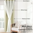 thumbnail image 6 of Hiasan Blackout Curtains with White Sheer Overlay, Double Layer Mix & Match Thermal Insulated Grommet Window Curtains for Bedroom, Living Room, 2 Drape Panels with Tiebacks, Light Beige, 52W X 96L, 6 of 7