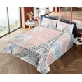 thumbnail image 4 of Ambesonne Paris Fitted & Top Sheet Set with Shams, Eiffel Tower on Union Jack, Red and Black, 4 of 5
