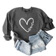 thumbnail image 2 of Busydd Womens Fall Tops Fashion Love Heart Print Sweatshirt for Women Casual Comfy Loose Fleece Crewneck Long Sleeve Shirts for Women, 2 of 4