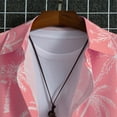 thumbnail image 4 of FINALGANG Mens Short Sleeve Lapel Hawaiian Shirt With Coconut Tree Print Loose Fit Casual Beach Summer Shirt For Vacation Daily Wear Pink XXL, 4 of 6