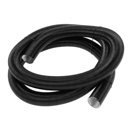 Unique Bargains 1 Pc Car Heater Duct Pipe 42mm ID 500cm Max L Warm Air Ducting Hose Car Truck RV Bus Van Boat Aluminum Foil Black