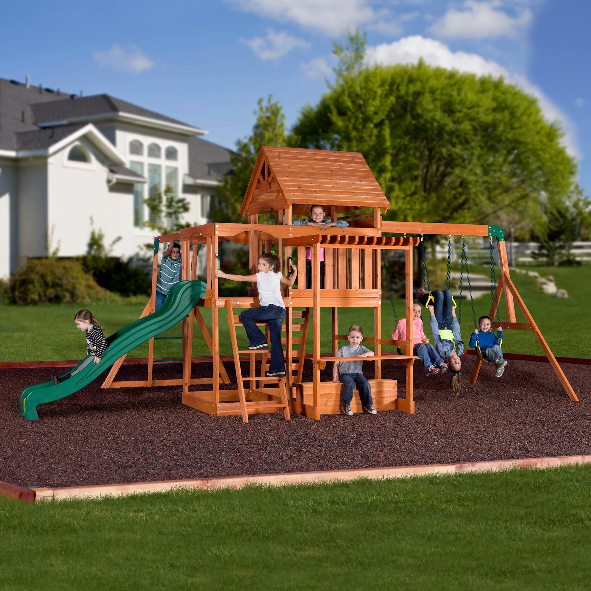 backyard discovery monticello cedar swing set