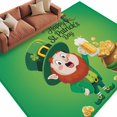 thumbnail image 6 of St. Patrick's Day Area Rug 5x8 Washable Rug Non Slip Funny Gnomes Beer Gold Coin Shamrock Green Large Area Rug Soft Stainresistant Indoor Floor Carpet for Living Room Bedroom Home Office Dining Room, 6 of 8