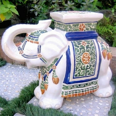 Furniture Piece Large Porcelain Elephant Stool