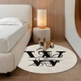 thumbnail image 2 of Round Rugs 6Ft, Letter W Round Area Rug Washable Indoor Throw Carpet, Monogram Words Soft Non Slip Circle Rug for Office Cabinet Home Decor Aesthetic, 2 of 8