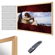 Elecsung 43 Smart Mirror TV webOS LG, Champagne Gold Frame, Waterproof, ATSC, Fireplace & Kitchen Wall-Mount Smart Gallery Display