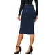 thumbnail image 3 of Faldas de lápiz midi de mezclilla de alta cintura para mujer INSPIRE CHIC XL azul oscuro con dobladillo dividido, 3 of 6