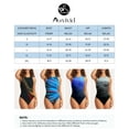 thumbnail image 4 of Asvivid Bathing Suits for Women Back Criss Cross One Piece Swimsuit Straps Color Block Print Sports Training Slimming Athletic Swimwear Blue S-2XL, 4 of 6