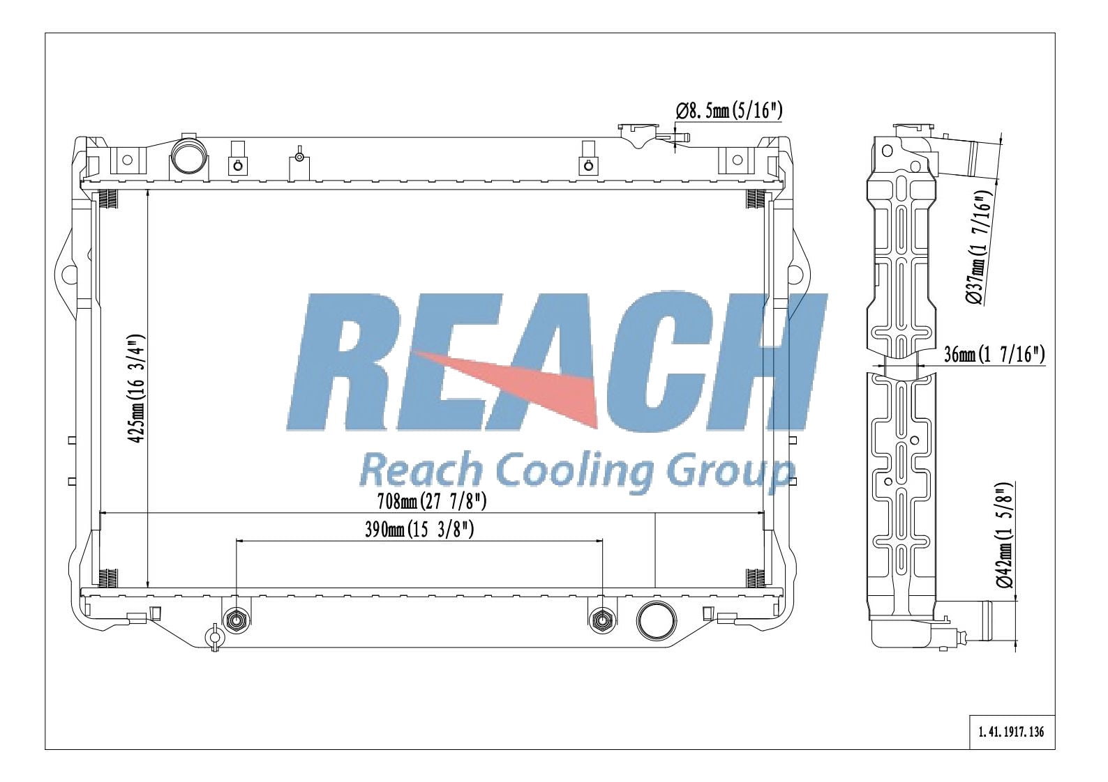 REACH Radiator 41-1917 for 97-96 Lexus LX450; 97-93 Toyota Land Cruiser