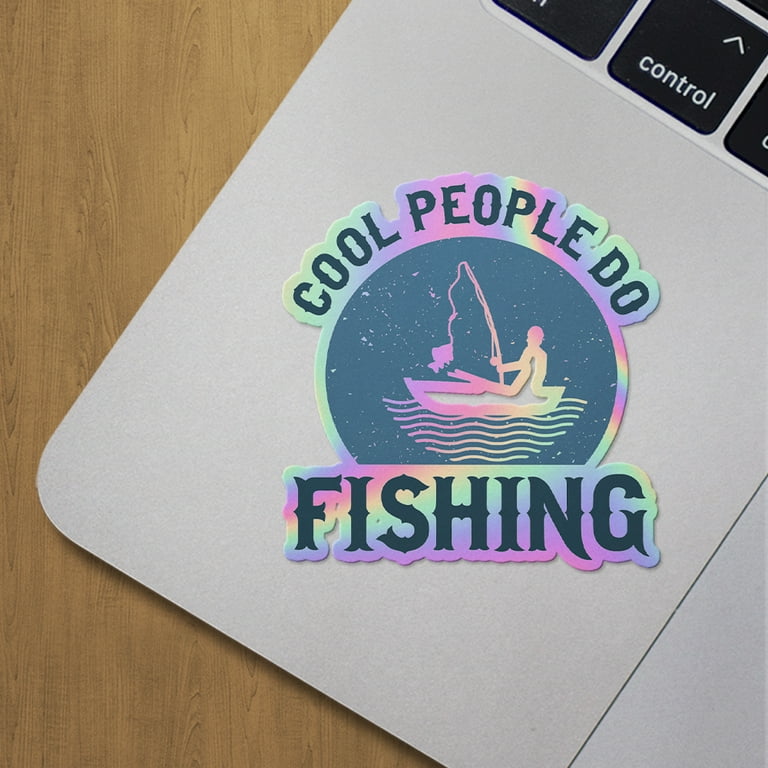 2 Packs) Transparent Vinyl Stickers Decals Of Cool People Do Fishing  (Hologram) - Adhensive - Waterproof - Apply On Any Smooth Surfaces Indoor  Outdoor Bumper Tumbler Wall Laptop Pho BICVER3g6897aHO 