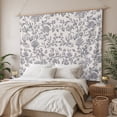 thumbnail image 3 of Haze Blue Leaf Large Tapestry for Bedroom Wall Hanging Tapestry, Retro Farmhouse Plant Floral Branch Ceiling Backdrop Tapestries Poster Blanket Wall Decor for Teens Room Living Room Dorm 85" x 90", 3 of 8