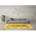 thumbnail image 3 of Ahgly Company Indoor Square Oriental Yellow Traditional Area Rugs, 3' Square, 3 of 4