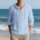 thumbnail image 1 of pstuiky mangas largas para hombre, Suéter playero informal de manga larga con capucha y cordón ajustable para hombre camisetas de hombre m, 1 of 9