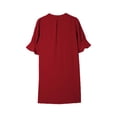 thumbnail image 5 of Baqcunre Women'S Casual Dresses Women'S V Neck Tunic Dress Loose Summer Casual Shirt Dress Ruffle Sleeve Mini Dress Womens Dresses Midi Dress Red Dress XXL, 5 of 5