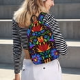 thumbnail image 5 of Disketp Colorful Floral print Canvas Backpack Lightweight Travel Daypack Student Rucksack Laptop Backpack-Small, 5 of 5