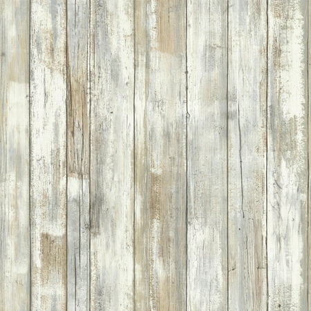 RoomMates Distressed Wood Peel and Stick Wall Décor Wallpaper