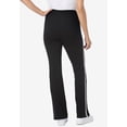 thumbnail image 3 of Woman Within Plus Size Stretch-Cotton Knit Pull-On Bootcut Side-Stripe Leggings, 3 of 6