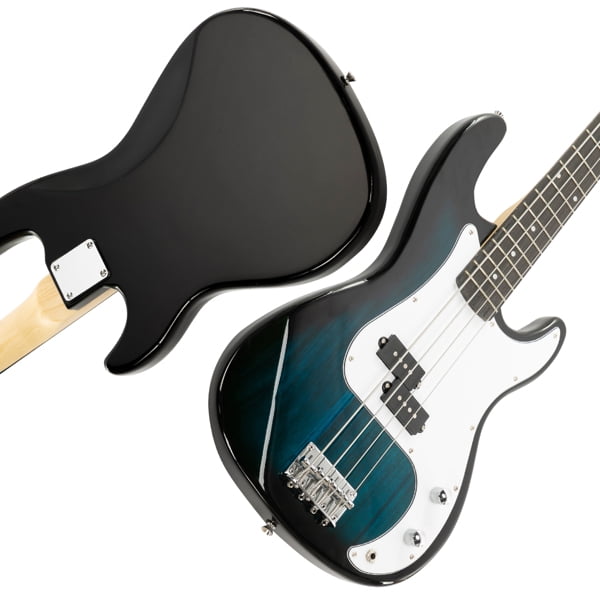Blue Electric Bass Guitar with 20W Amp & Headphones - 4-String