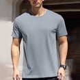 thumbnail image 2 of Men's Summer Short Sleeve T-Shirt Ice Silk Breathable Athletic Muscle Fit Casual Sports Top Lightweight Comfortable Tee Mens Basic Tee Shirts Summer Classic T-Shirts, 2 of 4