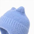 thumbnail image 5 of NOLDARES Kids Beanie Hat for Winter with Earfalp Children Cute Cat Ears Toddler Girls Boys Warm Wool Knit Ear Flap Cap(K134-Blue), 5 of 5