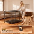 thumbnail image 6 of TIME RAY 42” Heavy Duty Dog Crate,Large Metal Escape Proof Dog Cage Kennel,Indestructible high Anxiety Dog Crate for Outdoor and Indoor with Lock, Double Door & Removable Tray, 6 of 10