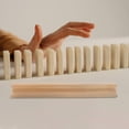 thumbnail image 1 of OUNONA 1Pcs Beige Wooden Domino Racks for Desk Bookshelf Home Decor Educational Tool Families Children Adults, 1 of 7