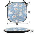 thumbnail image 3 of Unicorn Chair Seating Cushion Set of 12, Floral Design with Cups of Tea Clouds and Rose Flowers Butterflies land, Seat Pads for Office with Anti-slip Backing, 16"x16", Multicolor, by Ambesonne, 3 of 3