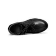 thumbnail image 4 of BLISSFUL STEP Women's Boot Rounded Toe Side Zip Combat Block Heel Ankle Boots Black 10, 4 of 8