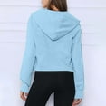 thumbnail image 4 of TOWED22 Women's Half Zip Oversized Sweatshirts Long Sleeve Hoodies Casual Sweaters(Light Blue,S), 4 of 7