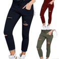 thumbnail image 2 of Pantalones pitillo de cintura alta con cordón de Color sólido de talla grande para mujer Tan Jianjun  unisex, 2 of 2