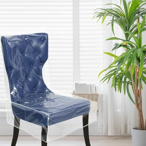 Jokapy 2 Pcs Reusable Plastic Chair Cover Waterproof Dining Room Chair Cover Clear Thick Seat Protector for Restaurant Living Room Bedroom Kitchen