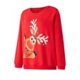 thumbnail image 3 of Sedceaty Women Christmas Pullover, Long Sleeve Round Neck Snowman/ Elk/ Tree/ Gift Print Casual Party Street Spring Tops, 3 of 8