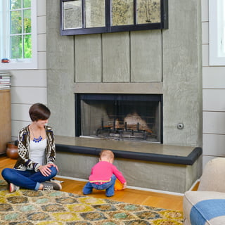 Baby Safety Foam Soft Seat Edge Cushion Fireplace Hearth Guard Bumper Pad  Child Proof Padding (Large, Gray-fits Width from-81-104)