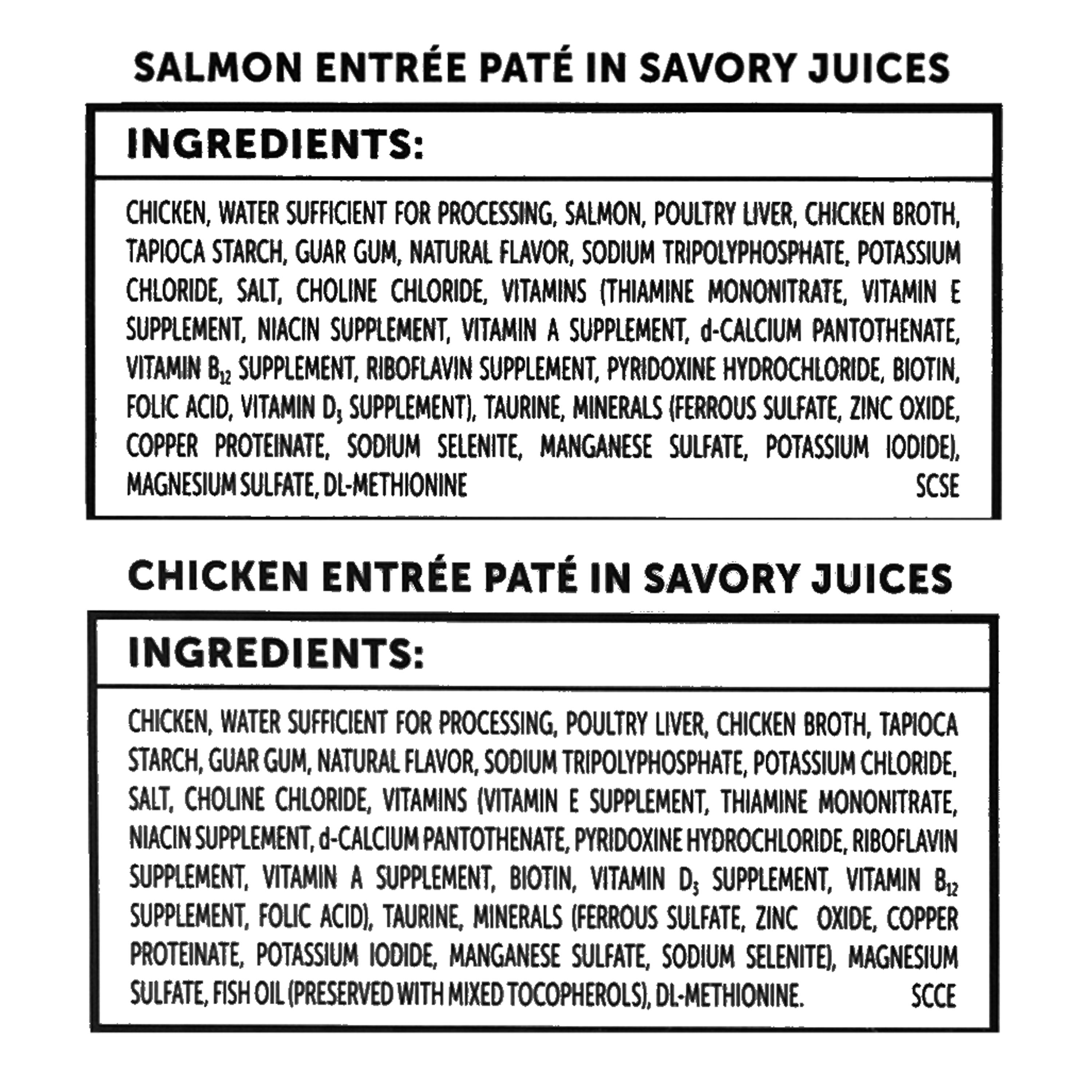 (3 pack) Vibrant Life Salmon & Chicken Pate in Savory Juices Wet Cat Food, Grain-Free, 2.64 oz Split Trays, 12 Count