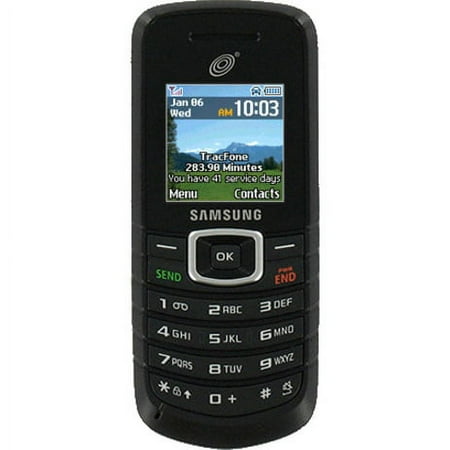 TracFone Samsung T105G Feature Phone, 1.4" LCD128 x 128, 2G, Black