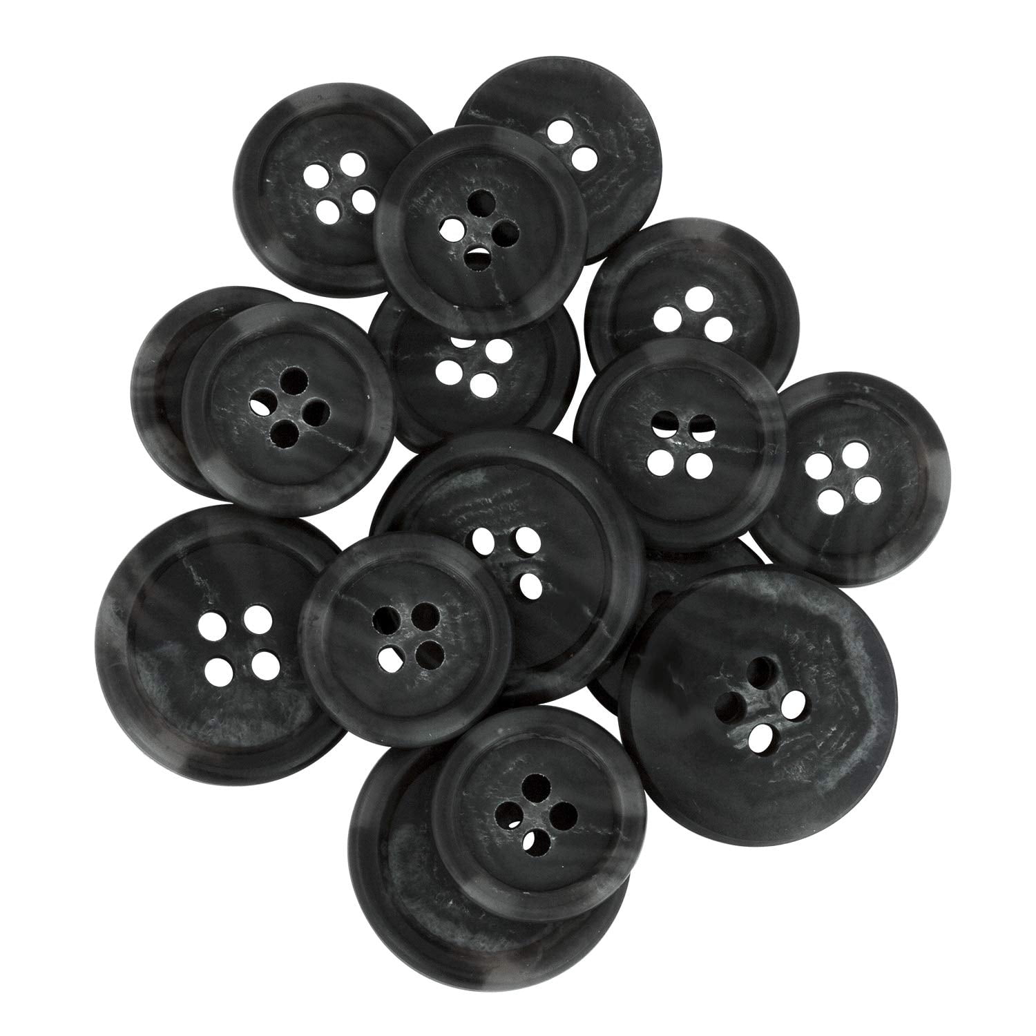ButtonMode Regular Suit Buttons 16pc Set includes 4 Buttons measuring 20mm  (3/4 Inch) for Jacket Front, 12 Buttons measuring 15mm (9/16 Inch) for