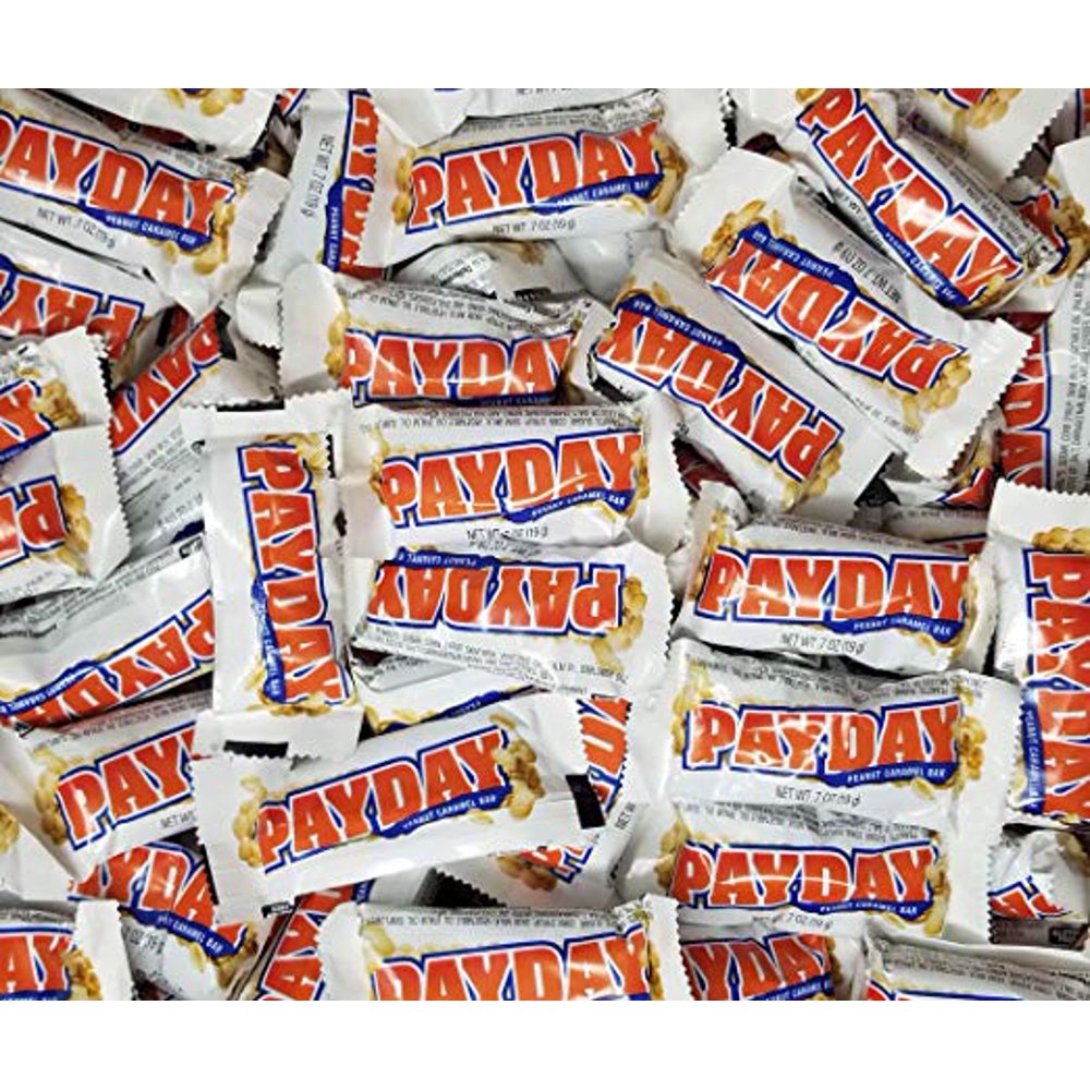 Payday, Peanut Caramel Candy Bars 0.7 Ounce Snack Size, 4lbs Payday