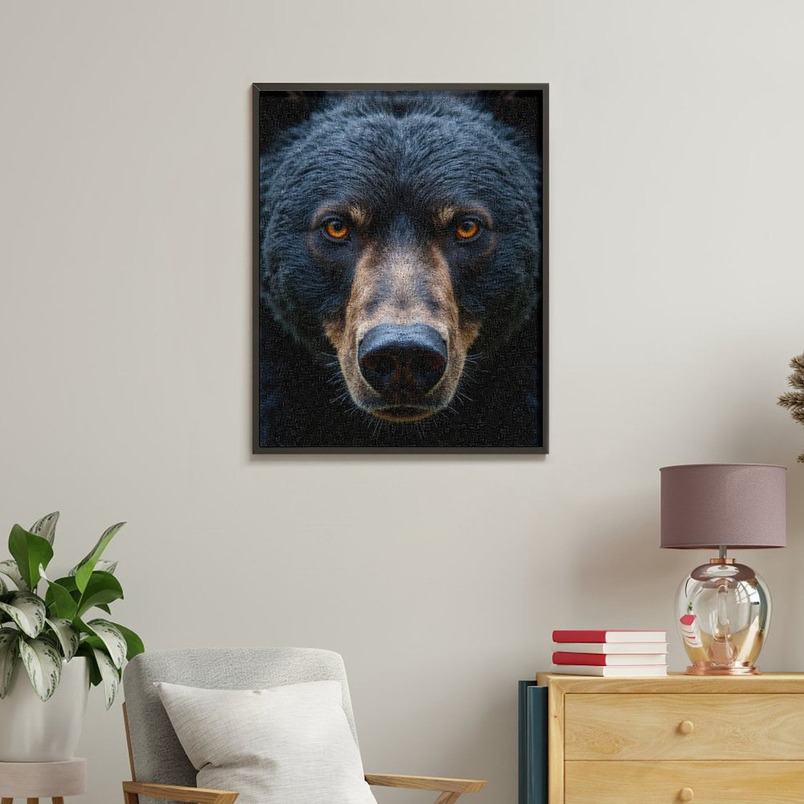 Paint by Numbers Kit for Adults, Bear Staring Intense Eyes Closeup Paint by Numbers, Easy Paint by Numbers Kit for Adults Beginner, DIY Adult Paint by Number Kits on Canvas, Home Decor