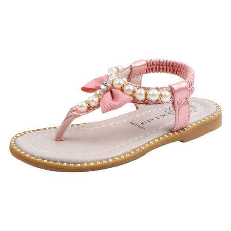 

Wesracia Toddler Shoes Girls Sandals Infant Kids Baby Summer Boeknot Pearl Crystal Princess Shoes