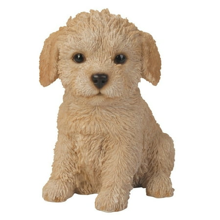 Design Hand Painted Collectible - Adorable Seated Labradoodle Puppy Collectible Figurine Amazing Dog Likeness Hand Painted Resin 6.5 inch Figurine Great for Dog Lovers Tabletop Decor