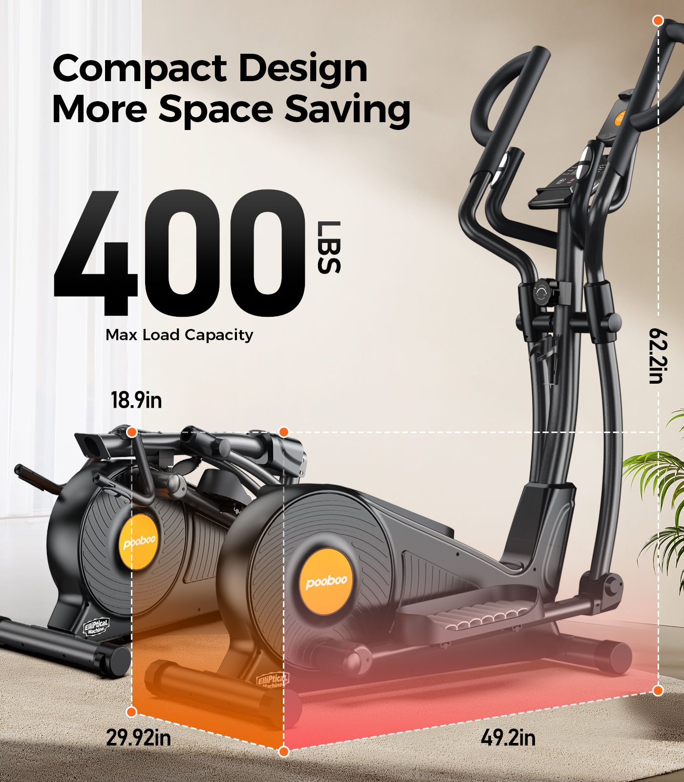 LNOW Pro Magnetic Elliptical Machine 400 lbs photo 7