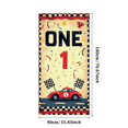 thumbnail image 1 of Racing Themed Backdrop Banner with ONE Lettering and Checkered Flags, Party Decorations for First Birthday Party, Photography Props, Kids Party Supplies, Decor Background, 1 of 4