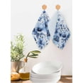 thumbnail image 2 of Blue Blooms Floral Kitchen Dish Towels for Drying Dishes Set of 3, Spring Flowers Botanical Blue Ombre Waffle Weave Microfiber Hand Tea Bathroom Towels Quick Dry & Absorbent Towel 12x12, 2 of 7