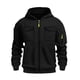 thumbnail image 4 of pstuiky camisas de manga larga para hombre, Chaqueta tipo cárdigan con capucha y cremallera de manga larga de color liso para hombre Tops de hombre xl, 4 of 4