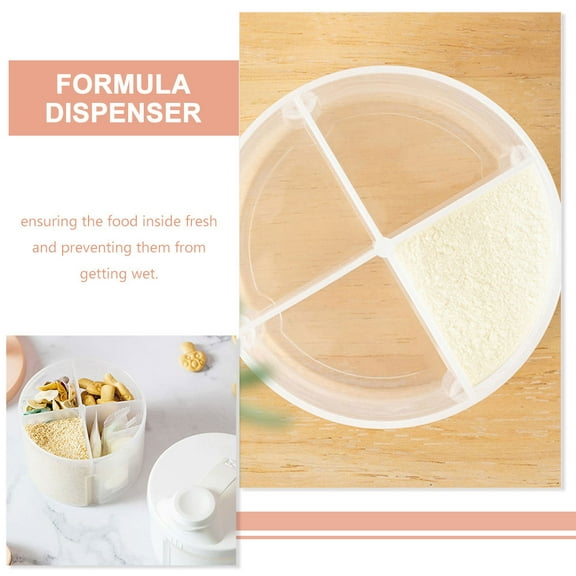 LULULION 2Pcs Travel Formula Dispenser Multipurpose Four Compartment White Storage Box