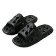 thumbnail image 5 of XUNKUSGA Slippers for Women Comfortable Breathable Hollow Shower Shoes with Drain Holes Soft Comfort Non-Slip Shower Slippers Soild Color Thickened Sole Cloud Slides for Women Black, 5 of 5