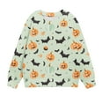 thumbnail image 2 of Odeerbi Toddler Girls Crewneck Sweatshirts Halloween Pullover Sweatshirts 1-12 Years Kids Oversized Sweatshirt Fashion Long Sleeve Pullover Tops Green, 2 of 8